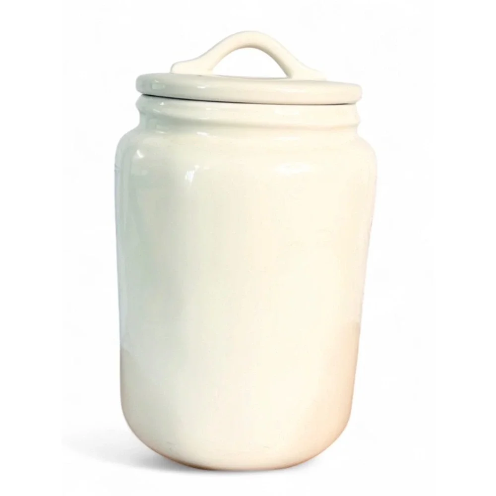 Rae Dunn Brown Sugar Ceramic Canister with Lid Cream Farmhouse LL Stoneware